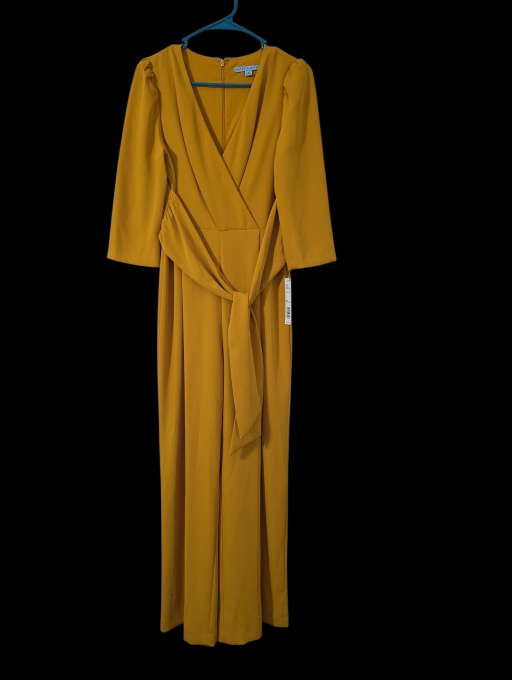 Antonio Melani V-Neck Faux Wrap Jumpsuit in Bright Olive Yellow 4 (NWT)